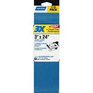 Norton 49270 Sanding Belt, 3 in W, 24 in L, 80 Grit, Medium, Zirconia Aluminum Abrasive :PK  5: QUANTITY: 1