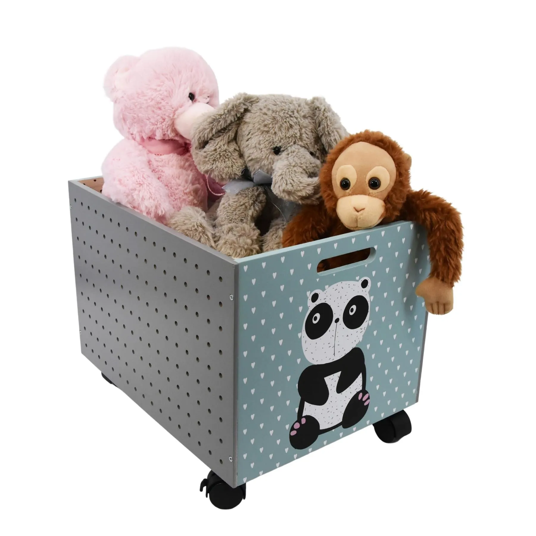 Panda Design Kids Wooden Storage Chest On Wheels