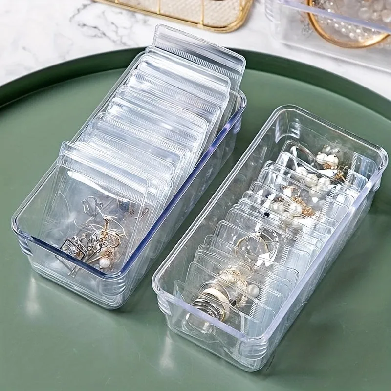 Portable Jewelry Storage Bags for 20 Pieces with Transparent Design