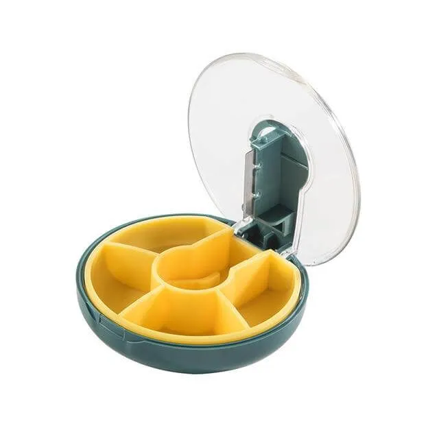 Portable Weekly Rotating Round Pill Cases