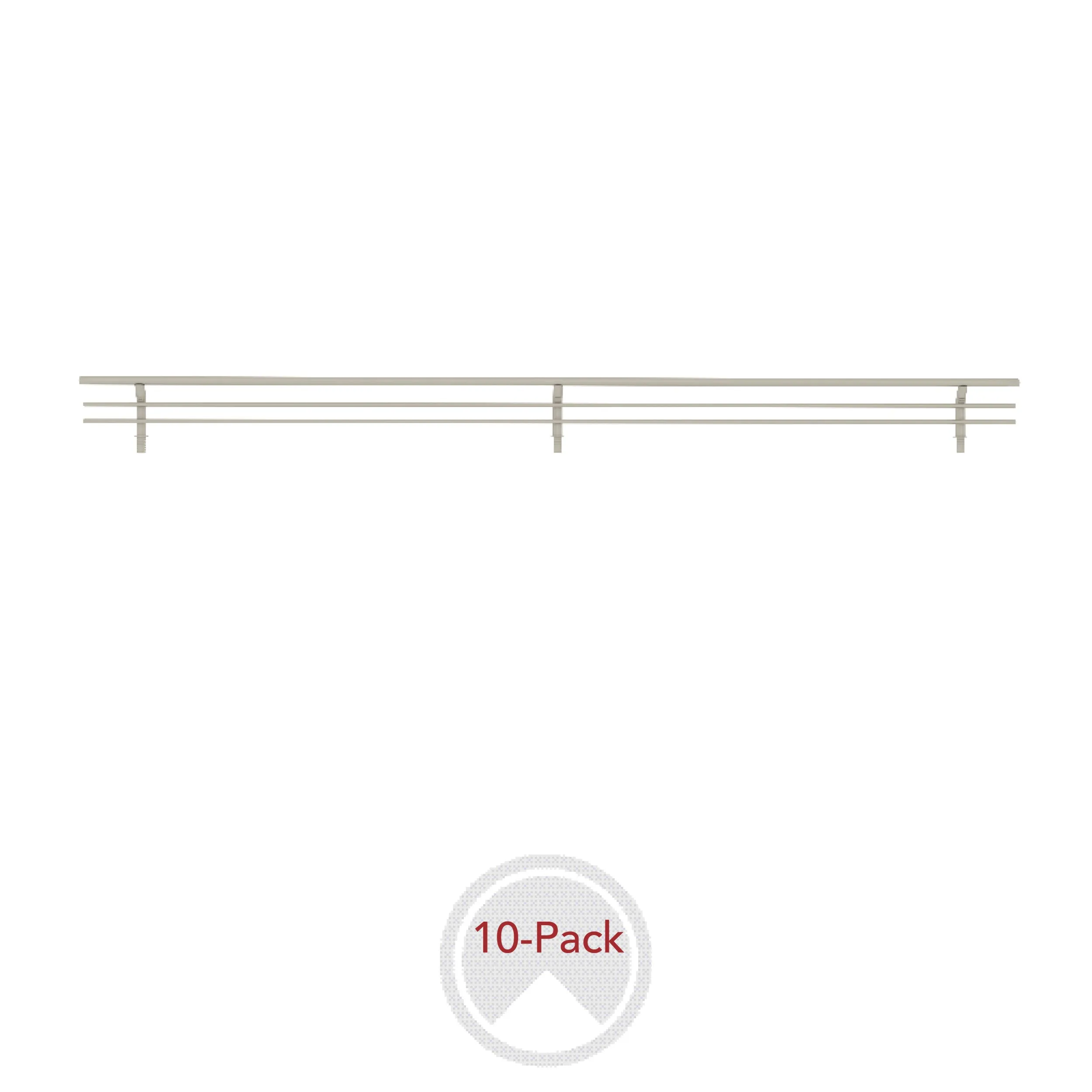 Sidelines / CSRSL-24SN-10 / Sidelines Closet Shoe Rail for Custom Closet Systems (10 pack)