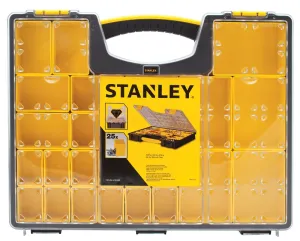 Stanley 014725R Tool Organizer, 25-Compartment, Black/Clear Yellow :EA: QUANTITY: 1