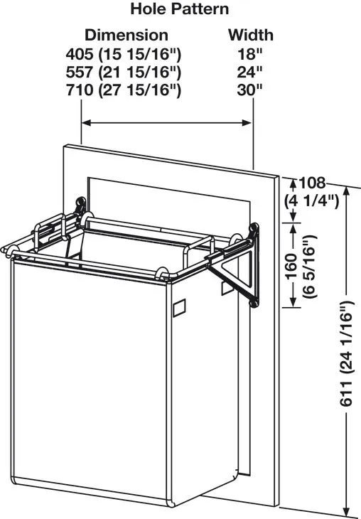 TAG Hardware Tilt-Out Hamper with Removable Black Bag