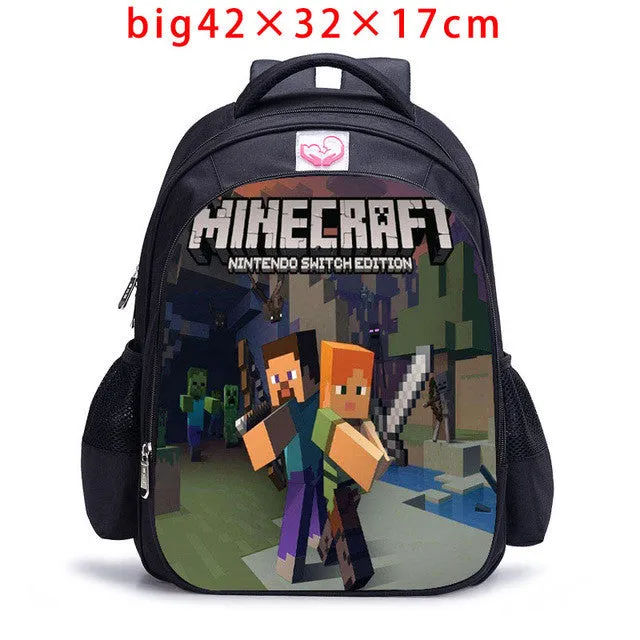 Teenager MineCraft Cartoon Backpack Boy Cartoon School Bags Hot Primary Backpack School Bags for Boys and Girl Mochila Sac A Dos