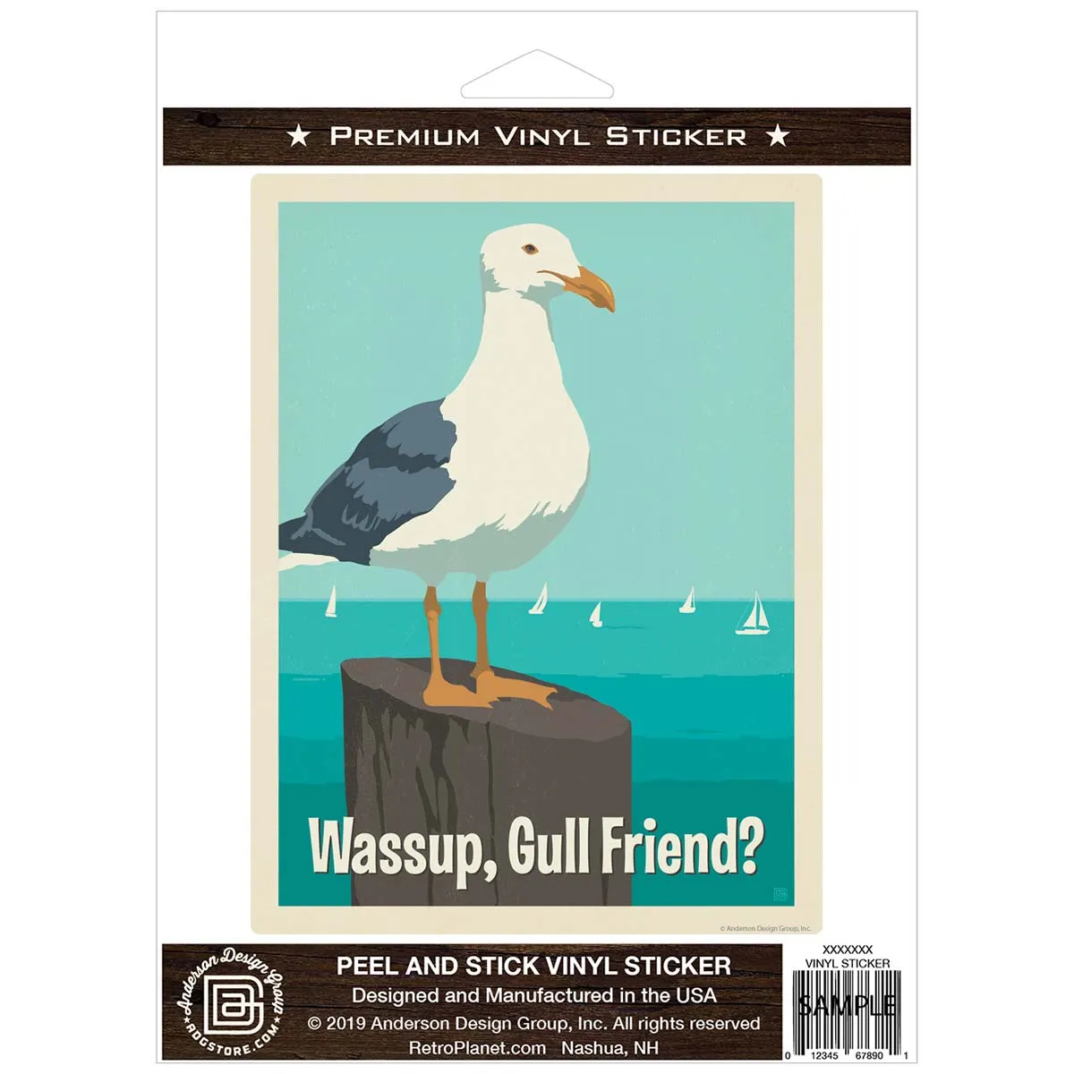 Wassup Gull Friend Seagull Vinyl Sticker