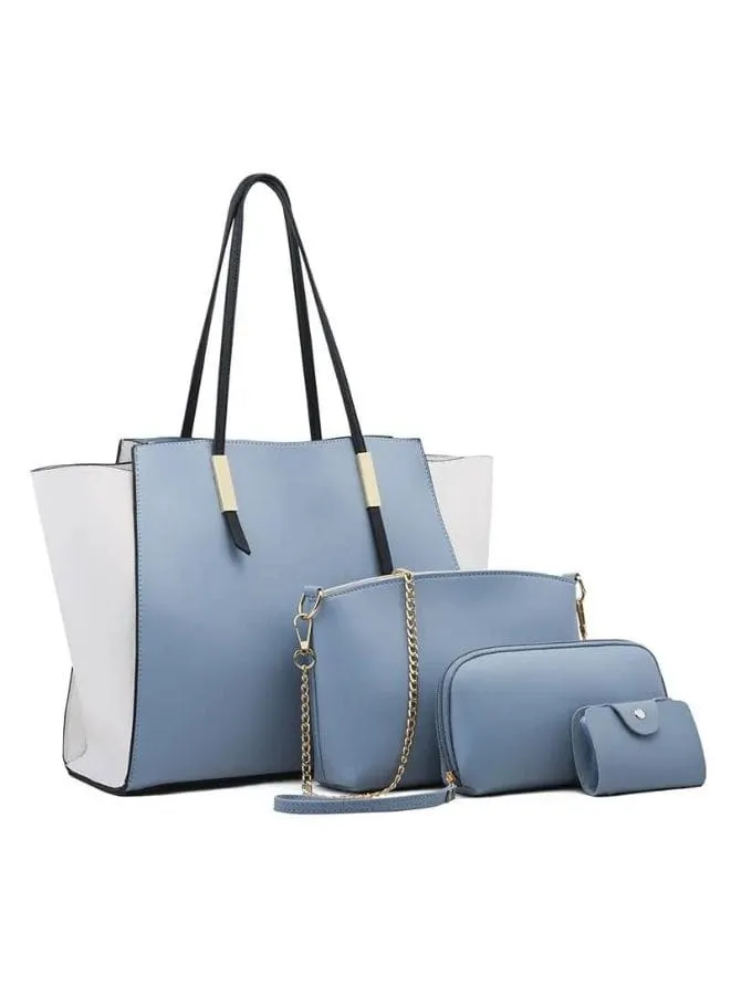 Women Leather Tote Bag Set, 4Pcs One Shoulder Bag One Hand Bag And Two Purses