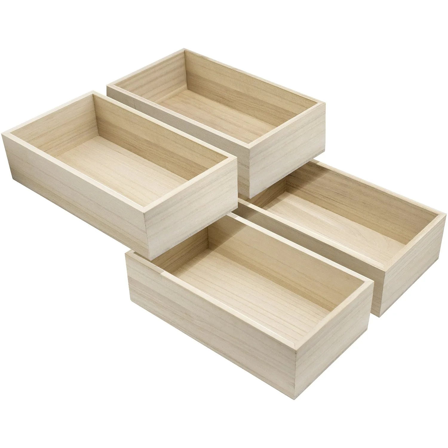 Wooden Box Organizers (4 Pack Small)