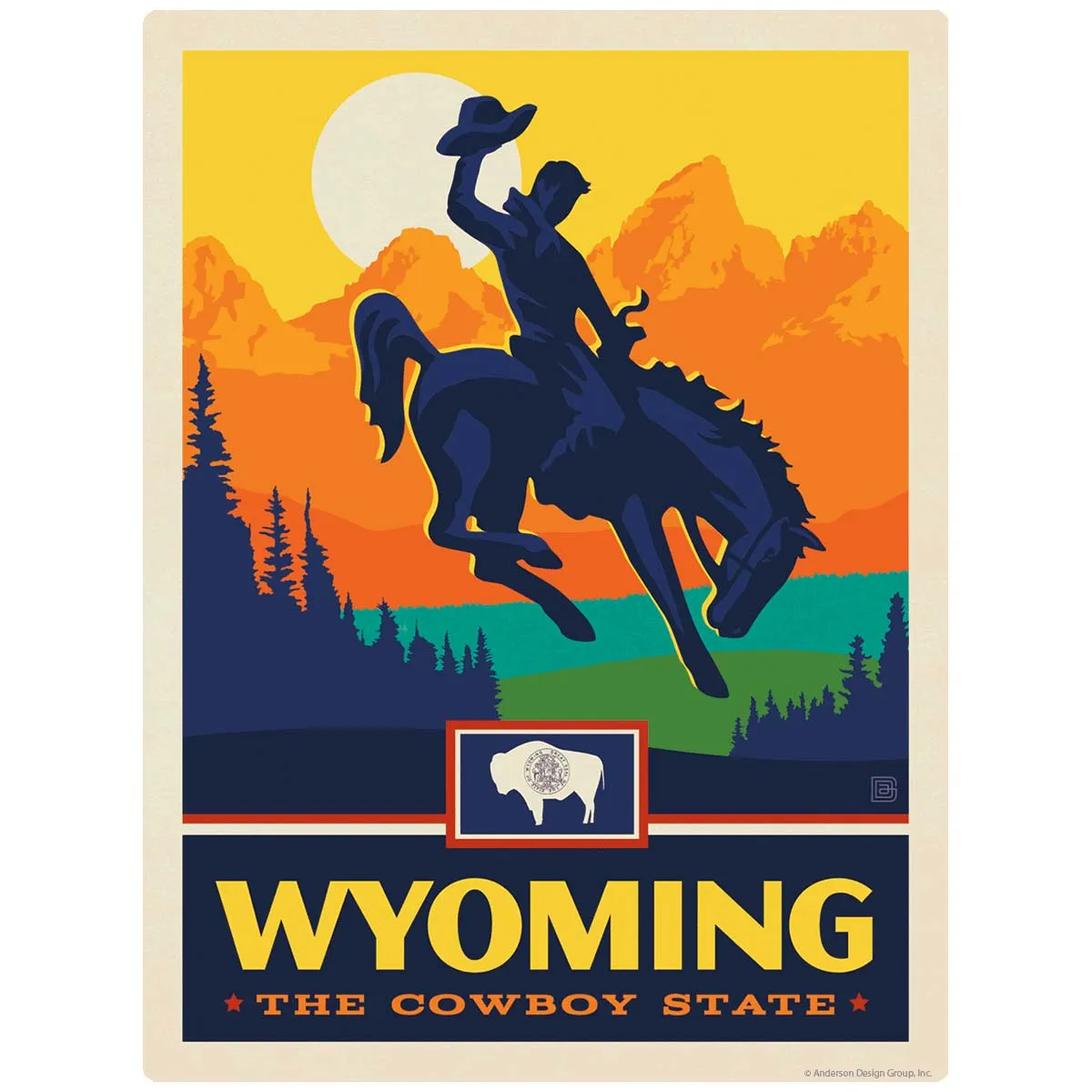 Wyoming Cowboy State Vinyl Sticker