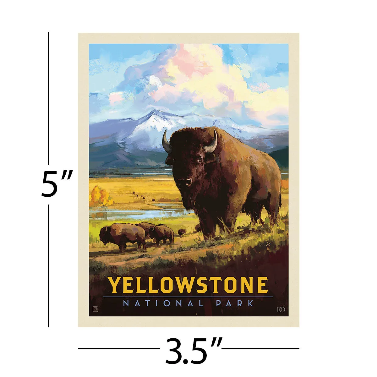 Yellowstone National Park Wyoming Bison Vinyl Sticker