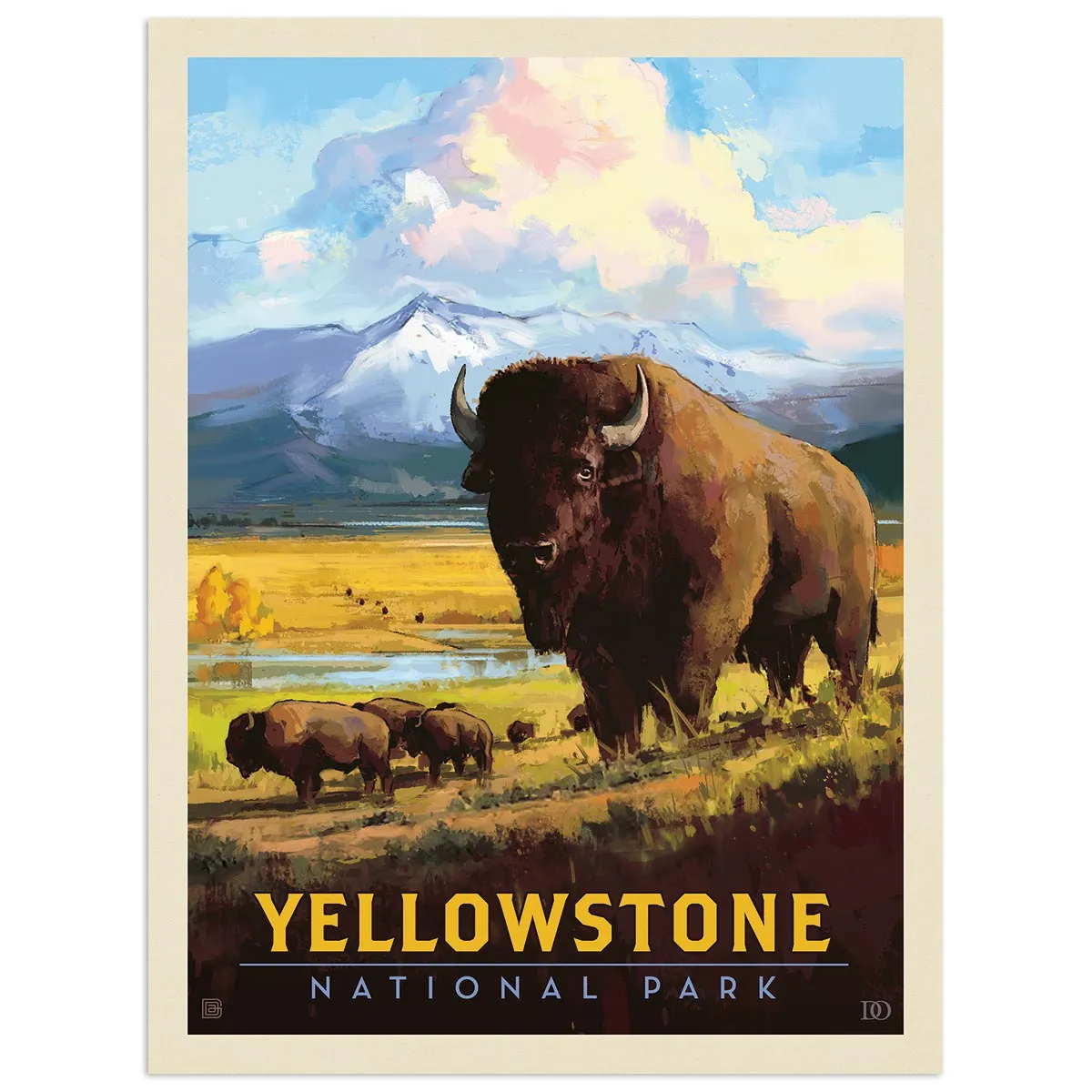 Yellowstone National Park Wyoming Bison Vinyl Sticker